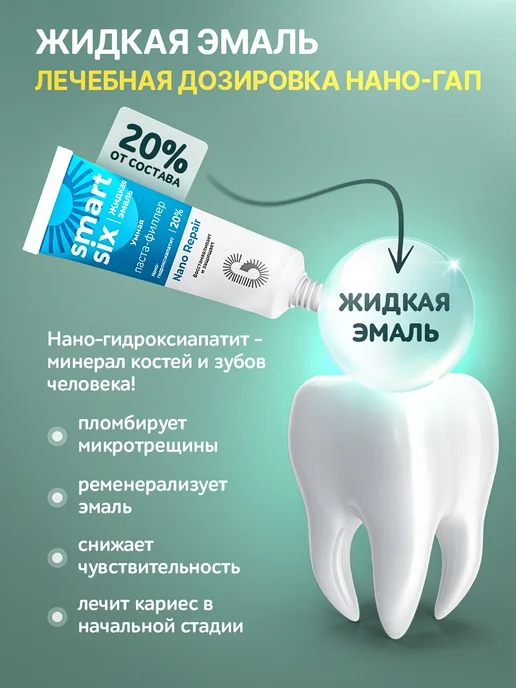 SmartSix Зубная паста филлер для чувствительных зубов, вариант, фото 3