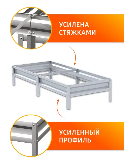 Грядка Урожайная Грядки оцинкованные 0,8 х 3 метра, Н 15 см, 0.8x5, 5 м, фото 4