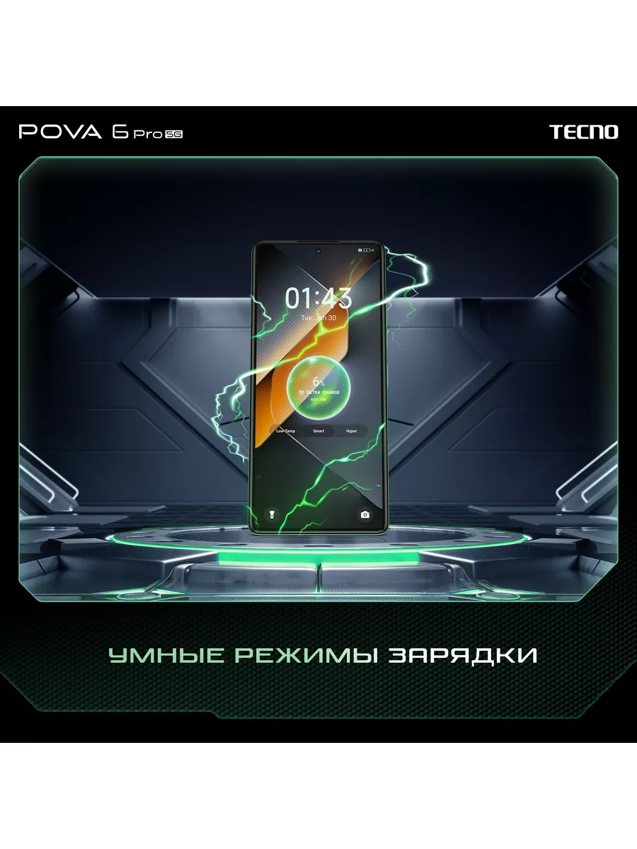 POVA 6 Pro 5G 12+256GB Comet Green TECNO 219067183 купить в  интернет-магазине Wildberries