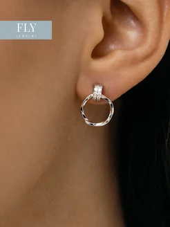 Серьги серебро 925 пусеты с фианитами FLY jewelry 219073496 купить за 1 609 ₽ в интернет-магазине Wildberries