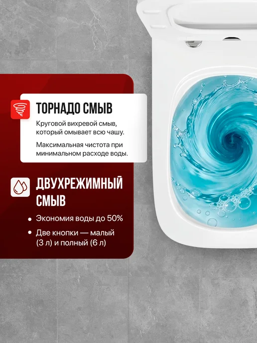 BAUEDGE Унитаз подвесной Stil Hurricane-2 BS0001-HQ2 фарфор торнадо, белый, фото 3