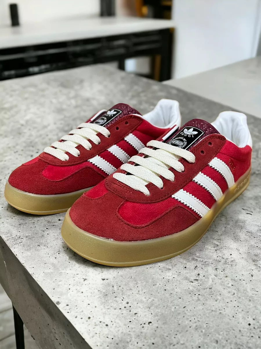 Adidas gazelle red leather online