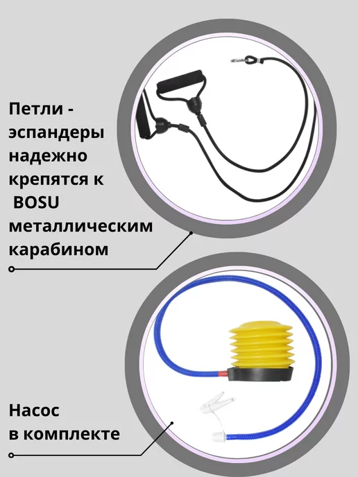 AMETIST Полусфера балансировочная с насосом, фиолетовый, фото 4