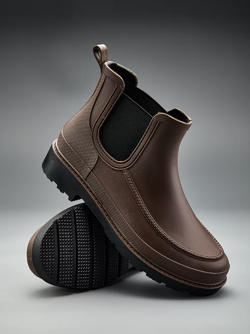 AM SHOES Резиновые сапоги короткие, коричневый, фото 4