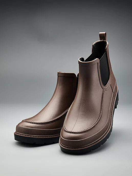 AM SHOES Резиновые сапоги короткие, коричневый, фото 6