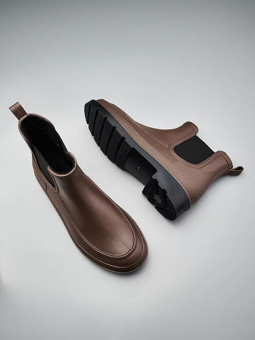 AM SHOES Резиновые сапоги короткие, коричневый, фото 8