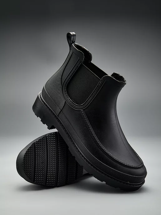 AM SHOES Резиновые сапоги короткие, черный, фото 6