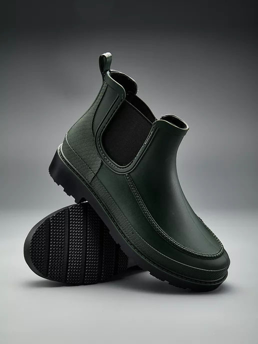AM SHOES Резиновые сапоги короткие, зеленый, фото 4