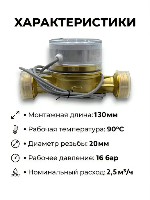 Itelma Счётчик горячей воды WFK24.D130, импульсный, 2 шт, фото 2