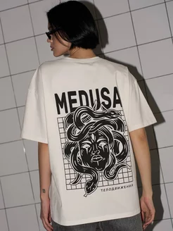 Футболка оверсайз с принтом MEDUSA ТЕЛОДВИЖЕНИЯ 219112167 купить за 831 ₽ в интернет-магазине Wildberries