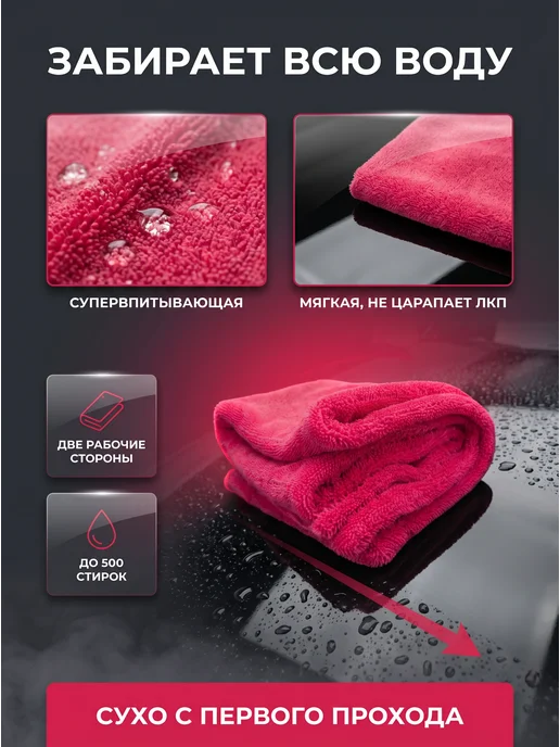 Chemical Russian Тряпка для машины DRY RED, красный, фото 2