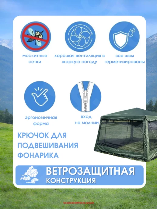 GOODSTORAGE Шатер-беседка со стальным каркасом Lanyu 2902, вариант, фото 3
