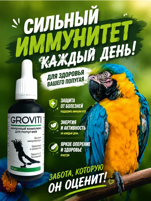 Groviti Витаминный биокомплекс для попугаев, вариант