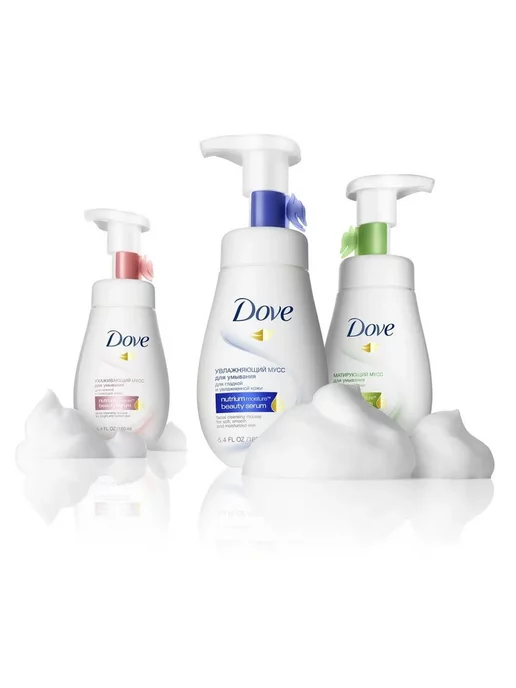 Dove Мусc-пeнка для умывaния Набор 3шт для oчищения по 160мл, 3 шт, 160 мл, фото 3