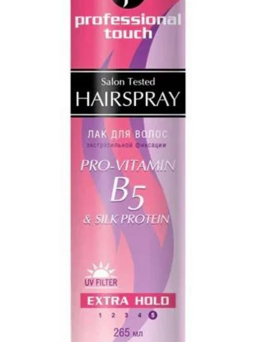 PROFESSIONAL TOUCH Лак для волос Pro vitamin B5 & Silk Protein, 265 мл, фото 2