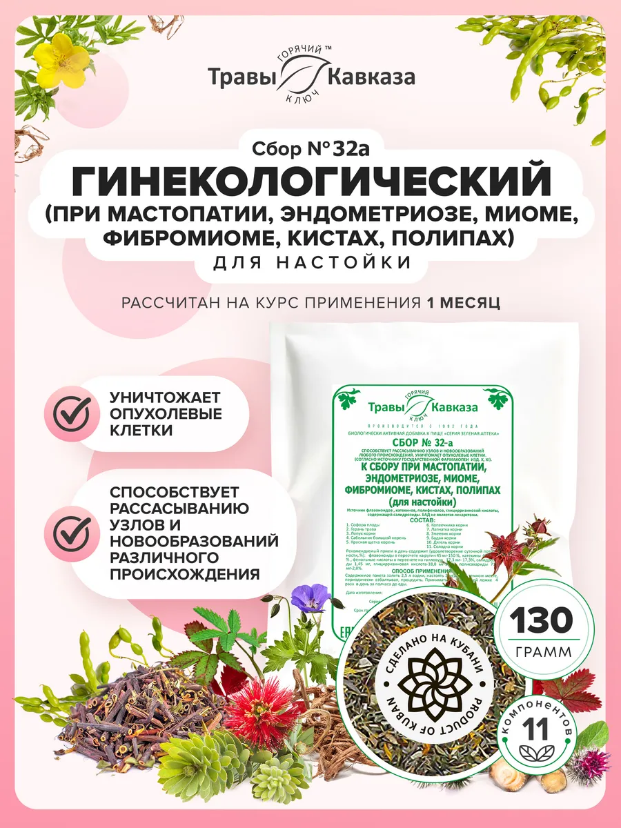 Травяной сбор № 32-а, Сбор при мастопатии (для настойки)