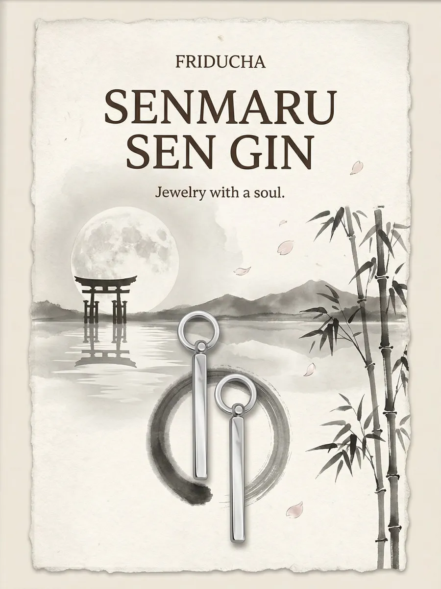 Подвески SEN GIN, палочки 20 мм, родий, 2 шт