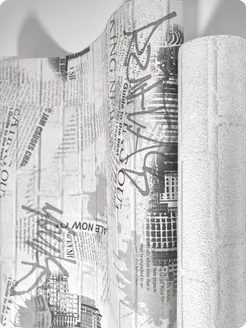 Обои бумажные кирпич светло-серые Кирпичики10 - 1 рулон. Купить обои на стену. Изображение 12