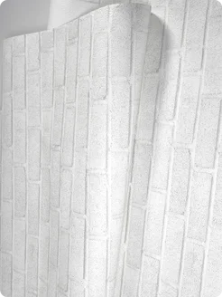 Бумажные обои кирпич светло-серые Кирпичики10 - 4 рулона. Купить обои на стену. Изображение 11