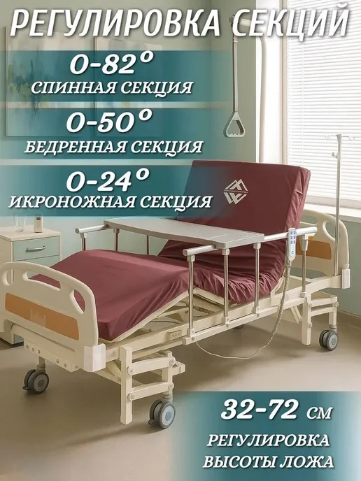 Med-Mos Кровать медицинская для лежачих больных с электроприводом, белый, фото 2