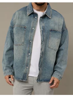 Джинсовая куртка рубашка оверсайз с длинным рукавом jenxter 219327858 купить за 2 880 ₽ в интернет-магазине Wildberries