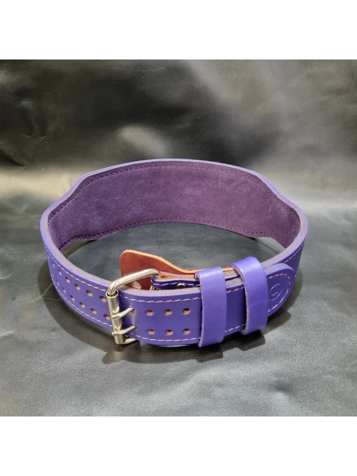 32KG.PRO Пояс штангиста из кожи Violet с замшей, 32 кг, фото 4