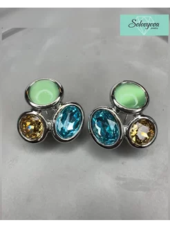 Серьги крупные с камнями кристаллами бижутерия SOLOVYOVA JEWELRY 219348206 купить за 1 124 ₽ в интернет-магазине Wildberries