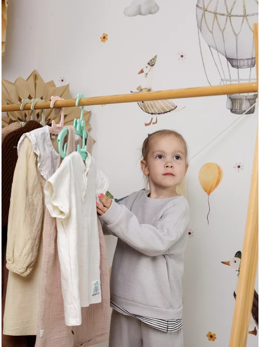 PackYou Детские вешалки-плечики раздвижные с зажимами, 5 штук, вариант, фото 7