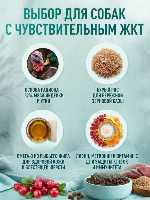Сухой корм CLAN Classic для собак, мелкие, чувствительное пищеварение, 1,3 кг, фото 3