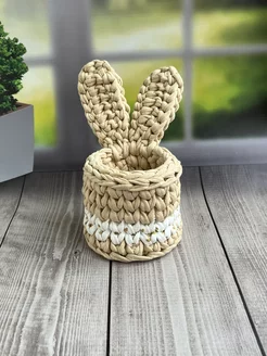 Корзина плетеная пасхальный заяц Mom knits 219413962 купить за 365 ₽ в интернет-магазине Wildberries