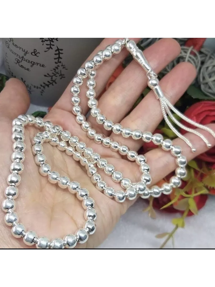 Четки для мусульман тасбих 99 бусин Кубачи 925