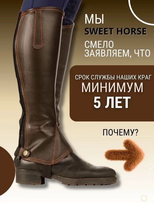 Sweethorse Краги для верховой езды, коричневый, фото 2