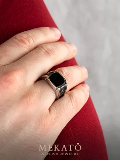 Перстень печатка под серебро МЕКАТО 219528470 купить за 623 ₽ в интернет-магазине Wildberries