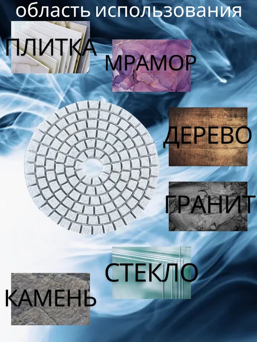Уровень 1 Шлифовальные круги по керамограниту 3 шт и Опорная тарелка, 3 шт, фото 2