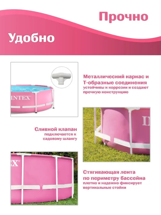 Бассейн каркасный круглый Intex Metal Frame 244х76см, 28296, 2843л, 244x76 см, фото 7