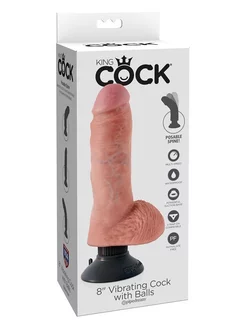 Вибромассажер со съёмной присоской 8 Vibrating Cock with Ba