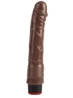 Коричневый вибратор-реалистик 9 Vibrating Dildo - 22,5 см