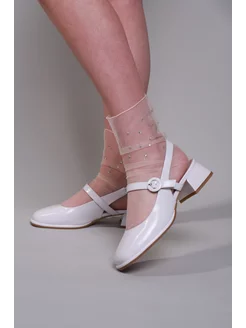 Туфли балетки с открытой пяткой белые Highlander 219557514 купить за 4 511 ₽ в интернет-магазине Wildberries