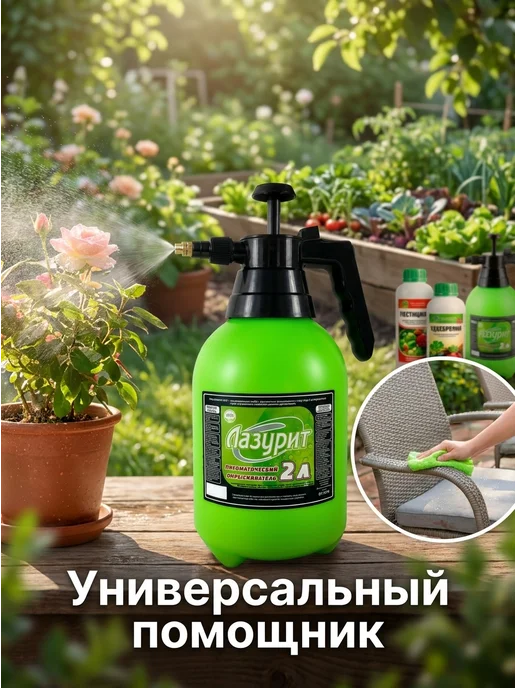 Лазурит Опрыскиватель садовый 2л помповый, 2 л, фото 2