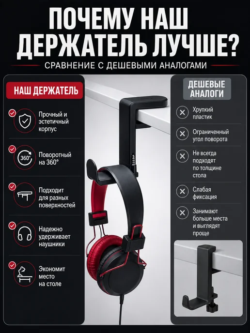 Pods Держатель подставка для беспроводных наушников подвесной, черный, фото 4