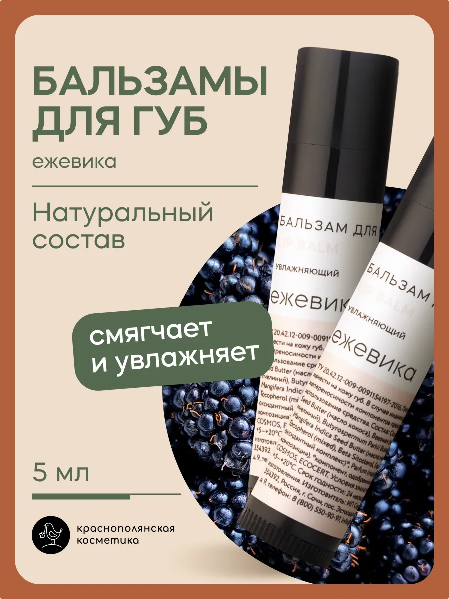 Бальзам для губ увлажняющий стик Ежевика
