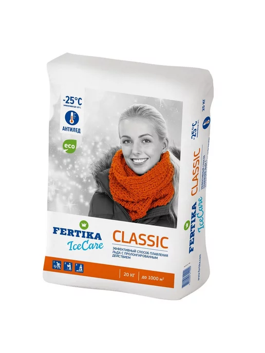 Fertika Противогололедный реагент IceСare Classic 10 кг, 20 кг, фото 2