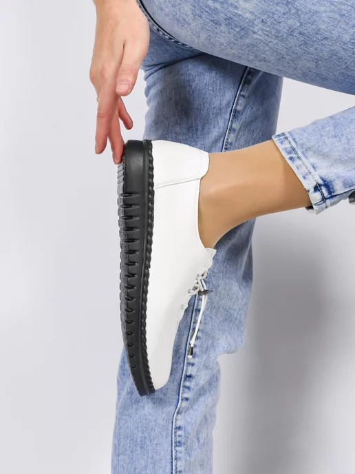Joconda shoes Туфли-Мокасины на весну и лето, белый, фото 2