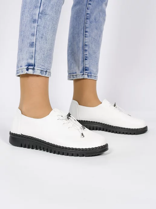 Joconda shoes Туфли-Мокасины на весну и лето, белый, фото 3