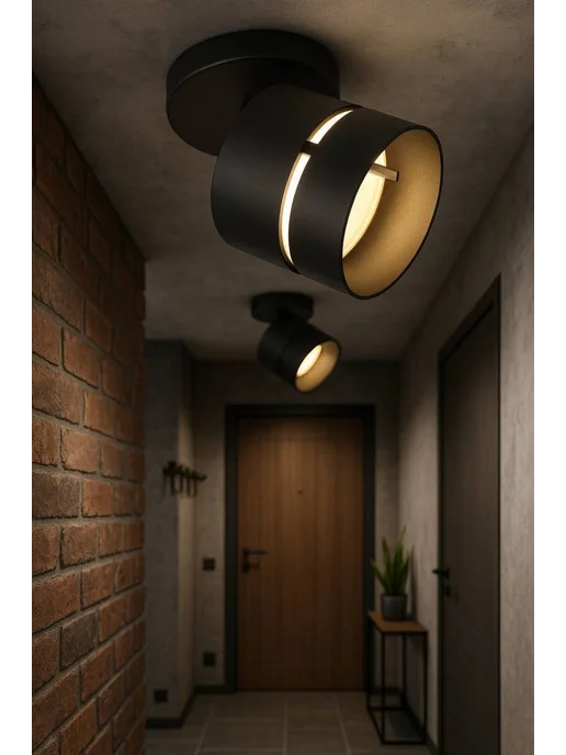 AMBRELLA LIGHT Спот поворотный потолочный светильник на стену, черный
