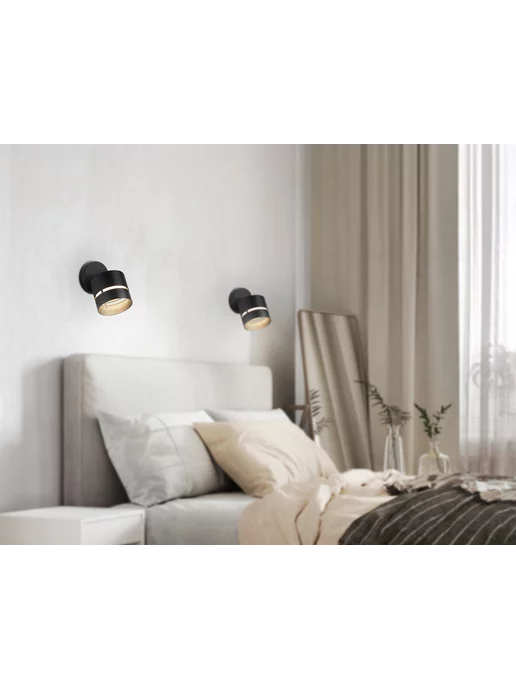 AMBRELLA LIGHT Спот поворотный потолочный светильник на стену, черный, фото 6