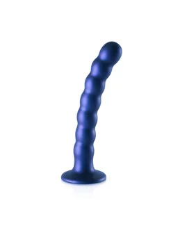 Синий фаллоимитатор Beaded G-Spot - 17 см