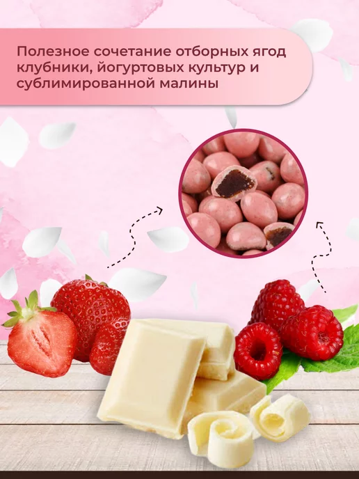 Планета шоколада Клубника в малиновом йогурте 200г Premium, 200 г, фото 4