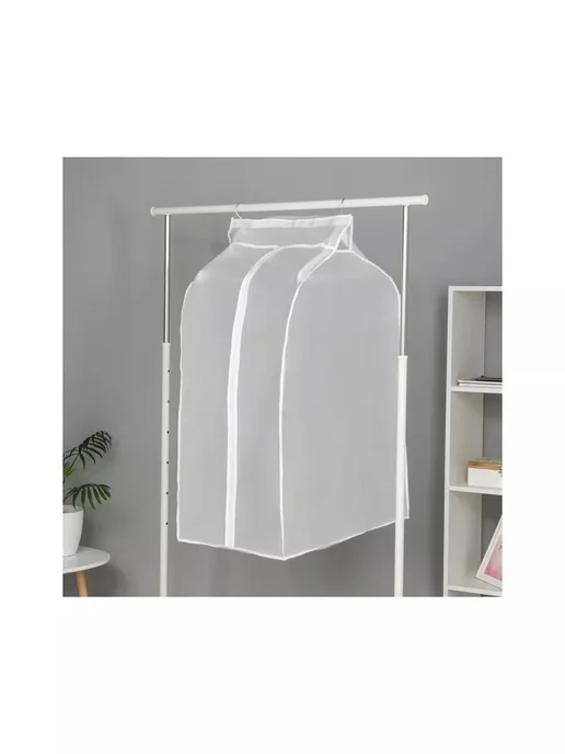 Доляна Чехол для одежды 60×90×50 см, PEVA, цвет белый, 60x90x50 см, фото 5