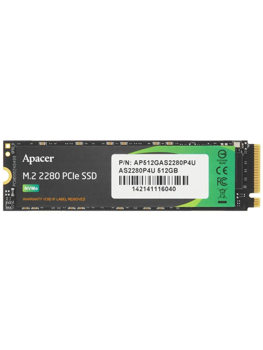 Apacer SSD диск AP512GAS2280P4U-1, 512 ГБ PCI-Express